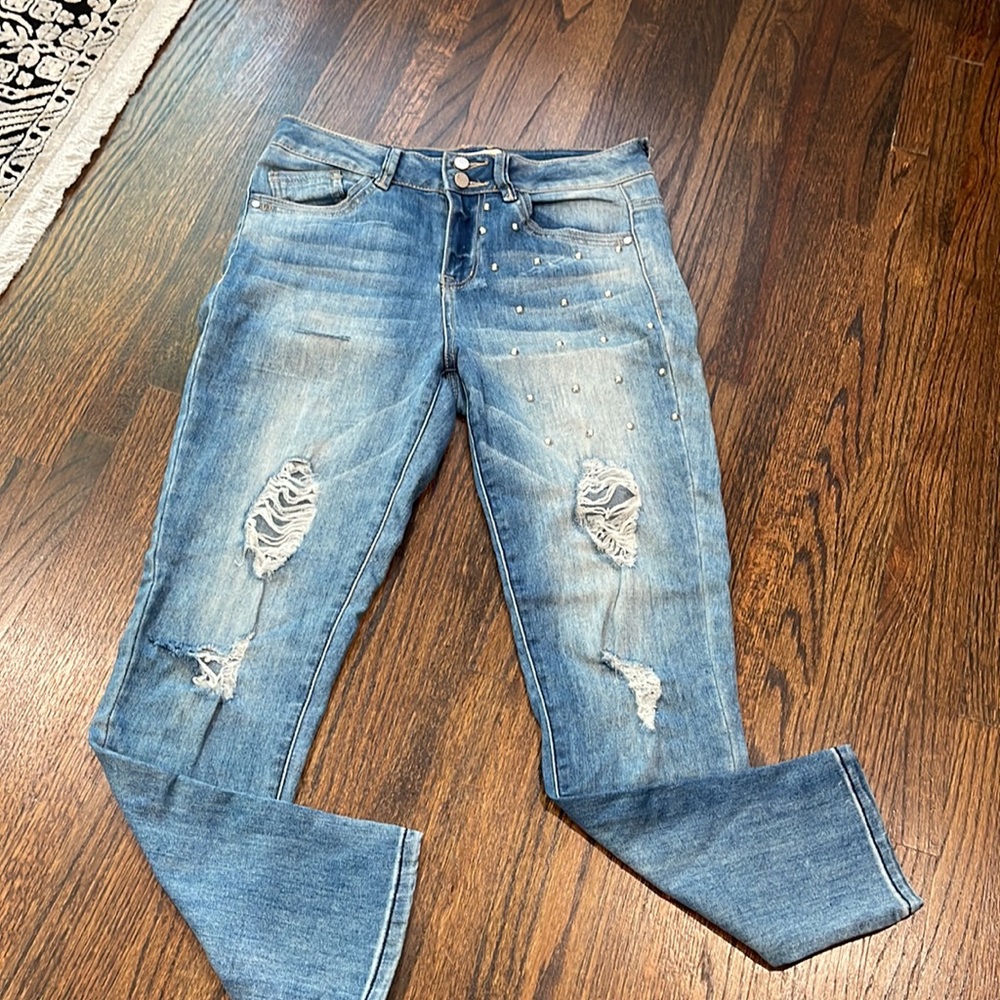 Trendy ripped jeans